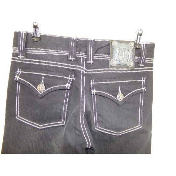 Women's Silver Dagger black distressed straight leg jeans Size 30X33 90's retro - Picture 1 of 12